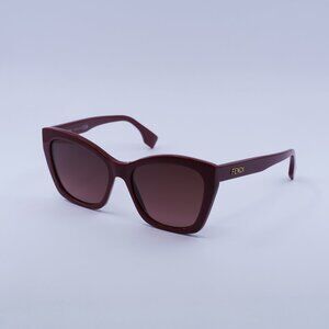 Fendi FE40151I 66F Sunglasses Red Butterfly Frame, Brown Lenses
